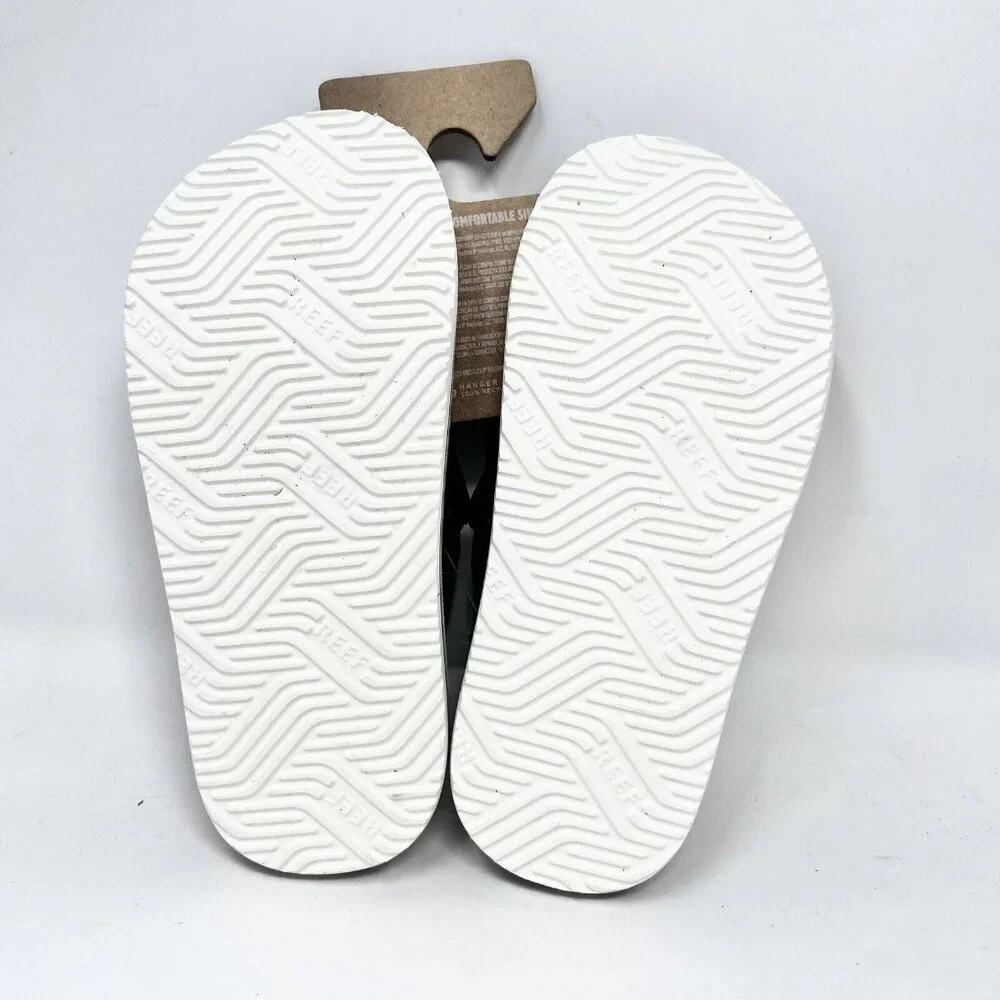 Reef Flip Flops Toddler Size 9/10 Black & White Rear Strap Little Shaper NWT‎